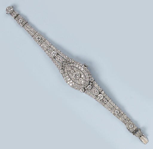 A BELLE EPOQUE DIAMOND WATCH BRACELET