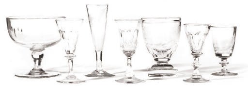 A GROUP OF DRINKING GLASSES