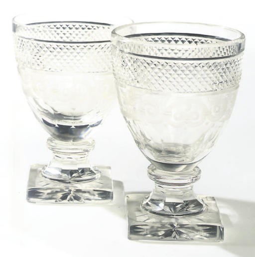 A PAIR OF CUT AND ENGRAVED RUMMERS