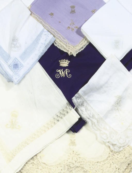 QUEEN MARY'S HANDKERCHIEFS
A COLLECTION OF TWENTY-EIGHT LADIES' HANDKERCHIEFS
