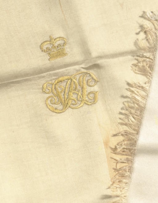 QUEEN VICTORIA'S SILK PANEL AN IVORY SILK PANEL