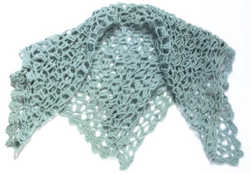 A PALE BLUE WOOL BABY'S SHAWL WORKED BY QUEEN MARY, CIRCA 1930