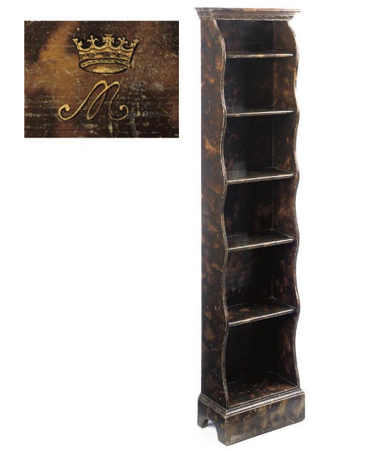 PRINCESS MARY'S BOOKCASE
A SIMULATED TORTOISESHELL OPEN BOOKCASE