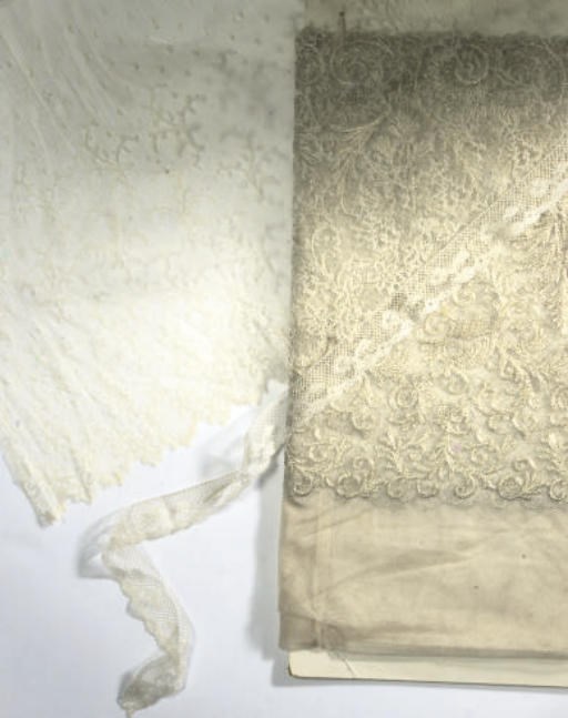 A WIDE FLOUNCE OF NOTTINGHAM LACE