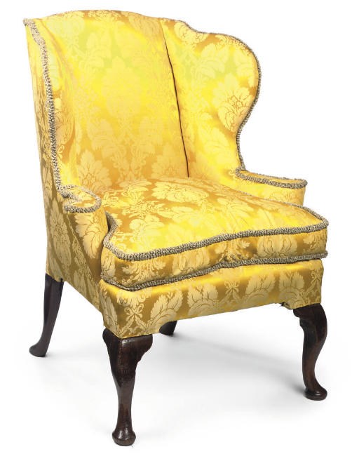 AN ELM AND BEECH WING ARMCHAIR