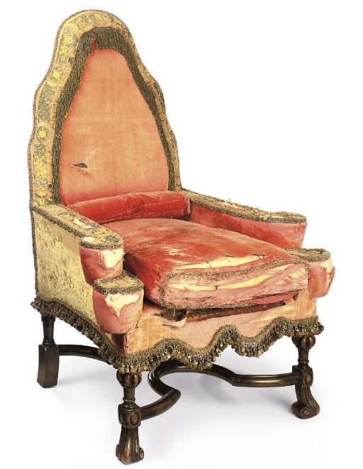 A BEECH ARMCHAIR