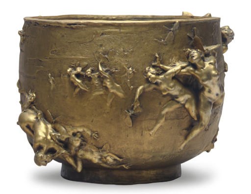 A FRENCH ART NOUVEAU GILT-BRONZE JARDINIERE
