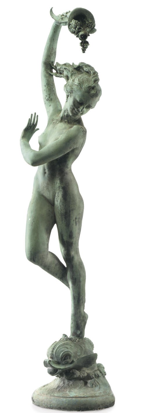 A CAST-IRON FIGURAL FOUNTAIN