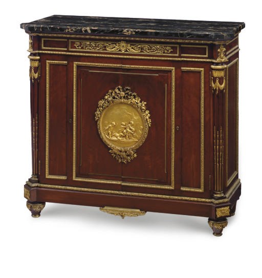 A LOUIS XVI STYLE ORMOLU-MOUNTED MAHOGANY SIDE-CABINET