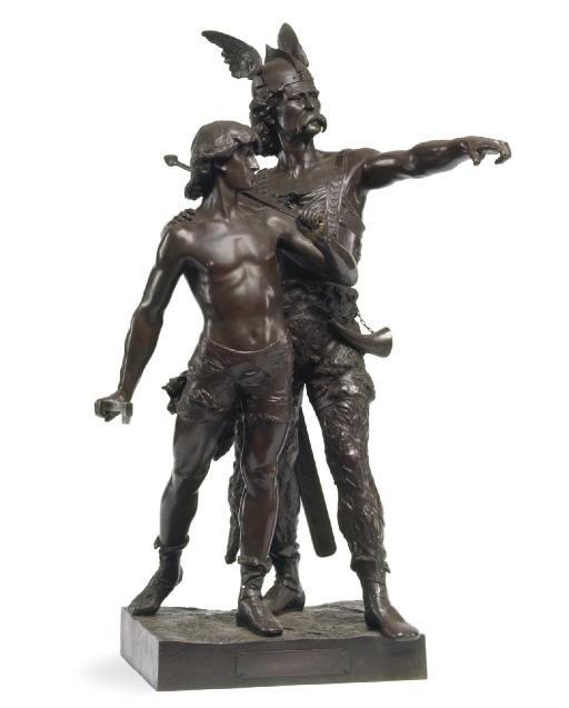 A FRENCH BRONZE FIGURAL GROUP ENTITLED 'PRO PATRIA'