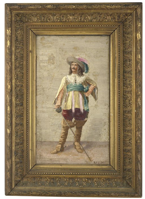 A ROMAN MICROMOSAIC PLAQUE DEPICTING A CAVALIER
