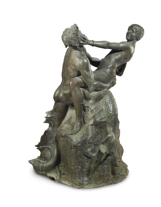 AN ITALIAN CAST-IRON FIGURAL FOUNTAIN