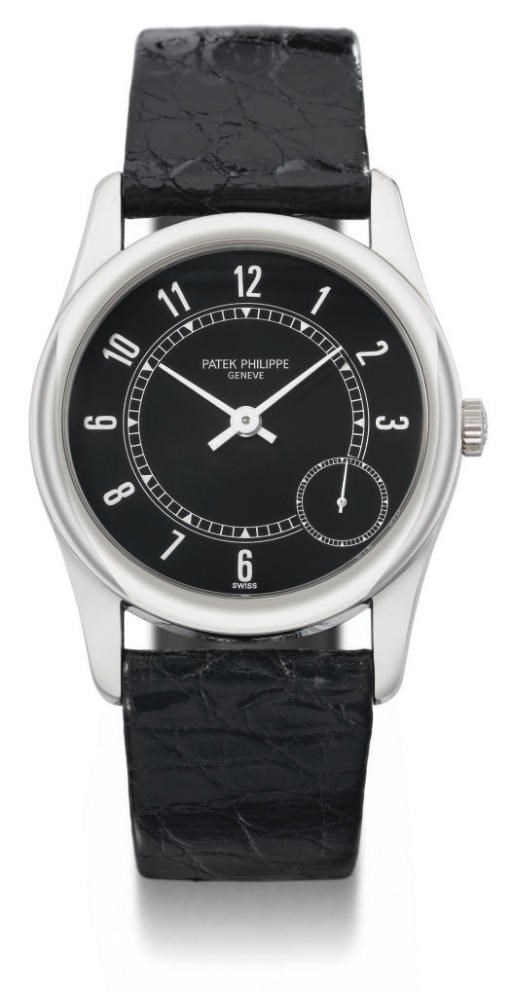 Patek Philippe. A fine 18K white gold limited series self-winding water-resistant wristwatch with black dial and original certificate