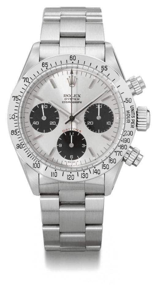 Rolex. A stainless steel water-resistant chronograph wristwatch with bracelet