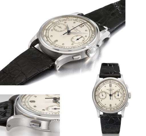 Patek Philippe. An extremely fine, rare and large stainless steel chronograph wristwatch
