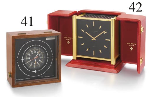Patek Philippe. An unusual metal and aluminium electronic marine chronometer with wooden box and Gdansk Observatory rating certificate