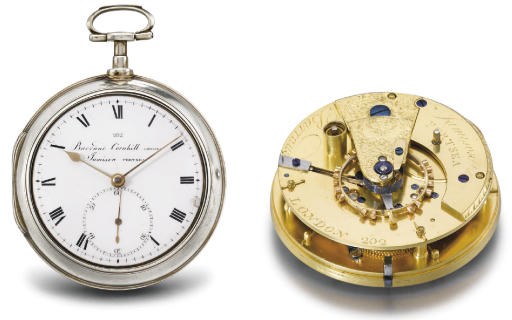 Barraud & Jamison. An early silver pair case openface pocket chronometer with Arnold's detent escapement