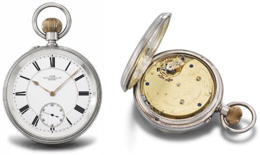 Dent. A very fine, large and rare silver openface two train quarter repeating grande and petite sonnerie keywound and keyless lever clock watch