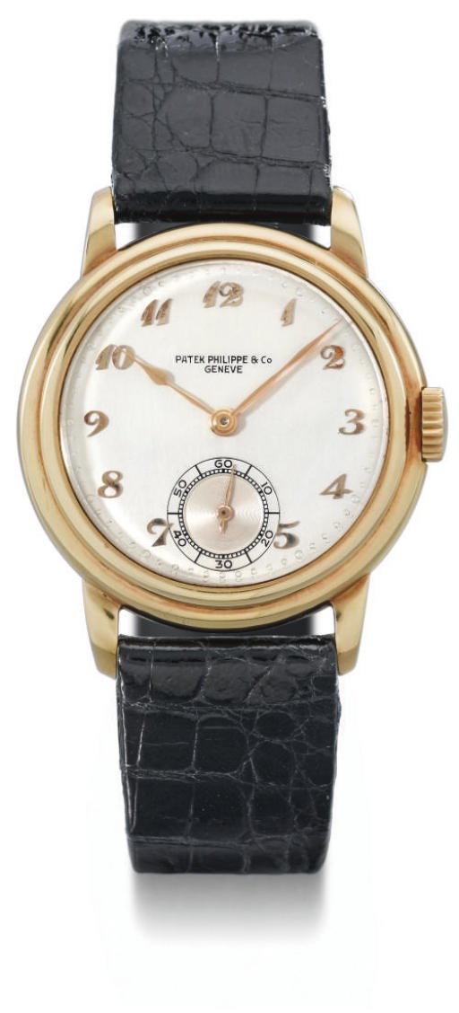Patek Philippe. A fine and unusual 18K gold wristwatch with Breguet numerals