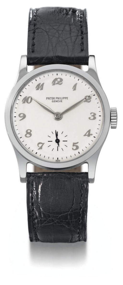 Patek Philippe. A fine stainless steel wristwatch with Breguet numerals