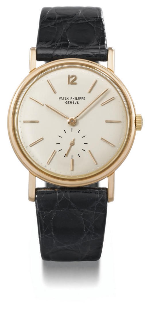 Patek Philippe. A fine and rare 18K pink gold self-winding wristwatch