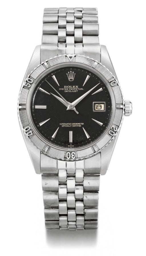 Rolex. A stainless steel self-winding water-resistant wristwatch with sweep centre seconds, date, bracelet and black dial