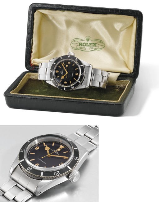 Rolex. An extremely rare stainless steel self-winding water-resistant wristwatch with sweep centre seconds and bracelet