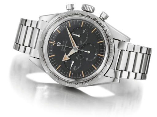 Omega. A very rare stainless steel water-resistant chronograph wristwatch with bracelet