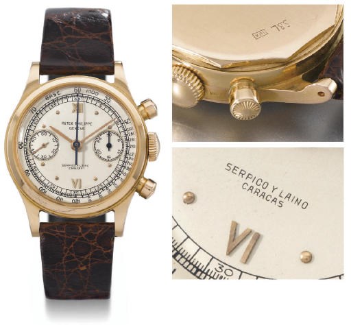 Patek Philippe. An extremely fine and rare 18K pink gold water-resistant chronograph wristwatch