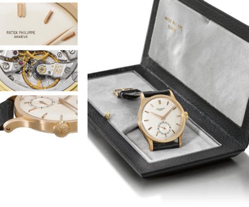Patek Philippe. A very attractive, rare and large 18K pink gold wristwatch with anti-magnetic movement and box