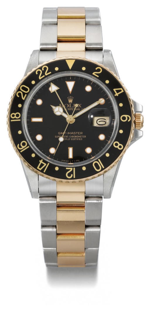 Rolex. A stainless steel and 18K gold self-winding water-resistant dual time wristwatch with sweep centre seconds, date and bracelet