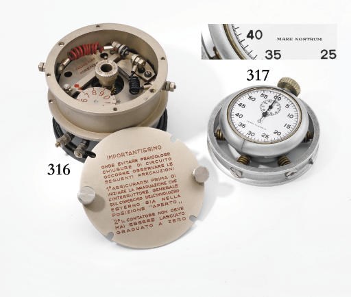 Panerai. A rare and unusual aluminium and stainless steel openface keyless lever chronograph watch with 30 minutes recorder and anti-vibration and anti-magnetic appliance
