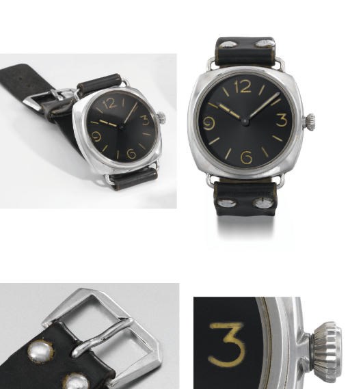 Rolex made for Officine Panerai. An extremely rare and large stainless steel water-resistant diver's wristwatch with early unsigned dial, probably made for German Navy's Special Forces
