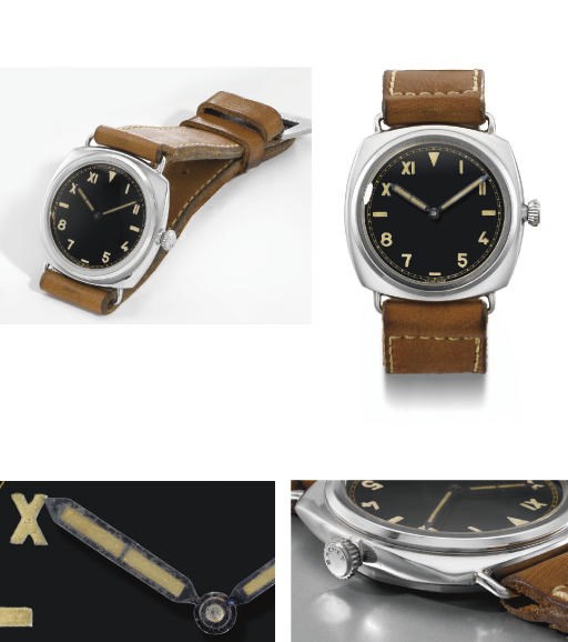 Rolex made for Officine Panerai. An extremely rare, large and attractive stainless steel water-resistant diver's wristwatch with black lacquer "California" dial