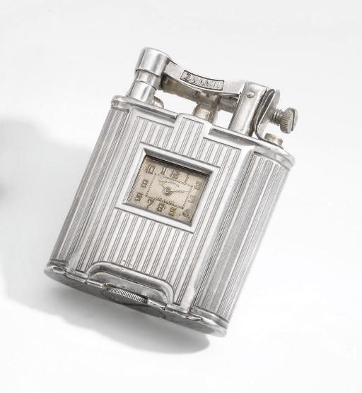 Dunhill. A silver lighter watch
