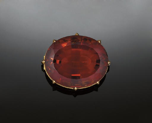 A Victorian Scottish gold, citrine brooch
