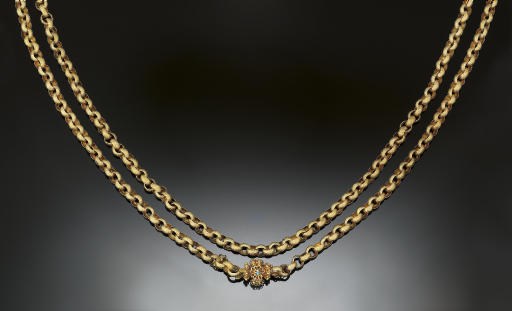 A 19th century gold long chain