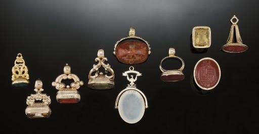 A group of ten late 18th and early 19th century fob seals