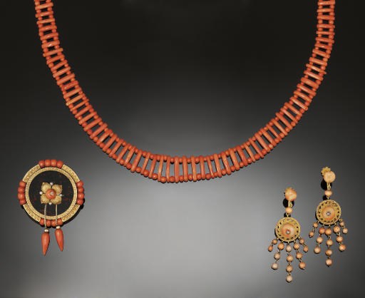 A group of 19th century coral jewellery