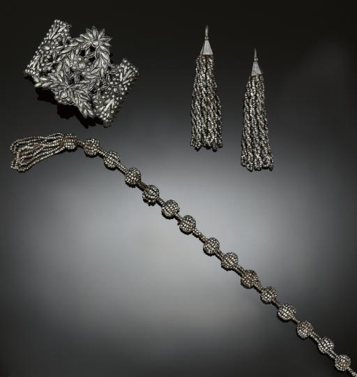A large group of late 18th/early 19th century cut steel jewellery