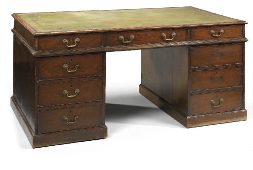 A GEORGE III MAHOGANY PARTNERS' DESK