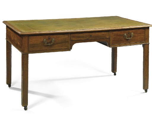 A GEORGE III MAHOGANY LIBRARY TABLE
