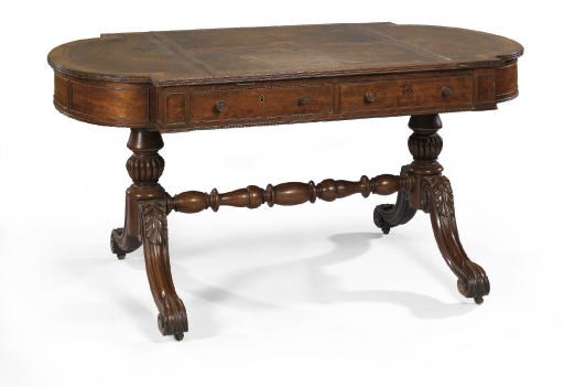 A REGENCY MAHOGANY LIBRARY TABLE