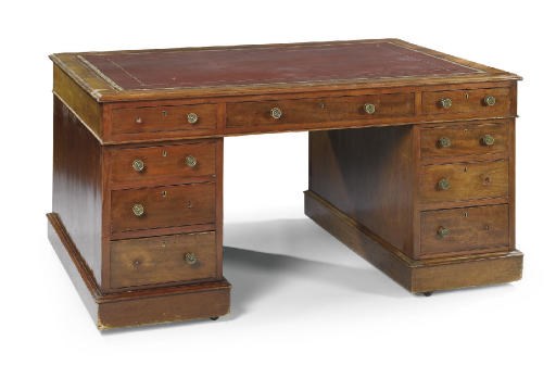 A LATE VICTORIAN MAHOGANY PARTNERS' DESK