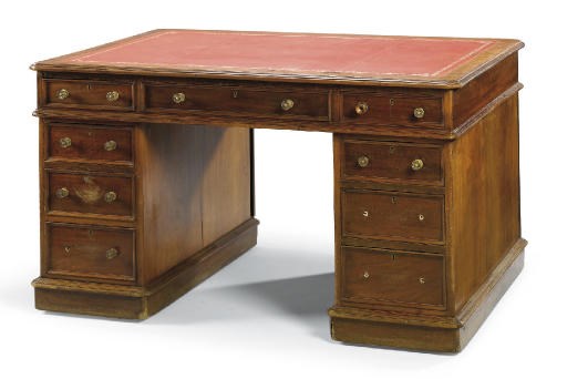 A VICTORIAN MAHOGANY PARTNERS' DESK