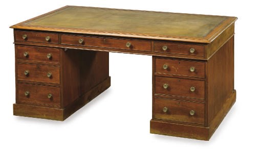 A LATE VICTORIAN MAHOGANY PARTNERS' DESK