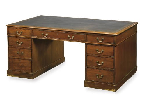 A LATE VICTORIAN MAHOGANY PARTNERS' DESK