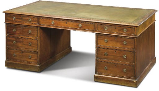 A LATE VICTORIAN MAHOGANY PARTNERS' DESK
