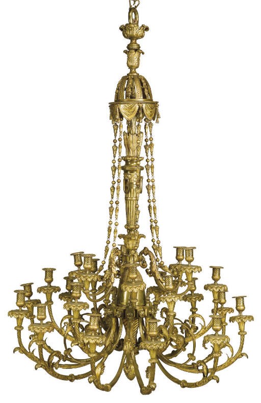 A FRENCH ORMOLU THIRTY-LIGHT CHANDELIER