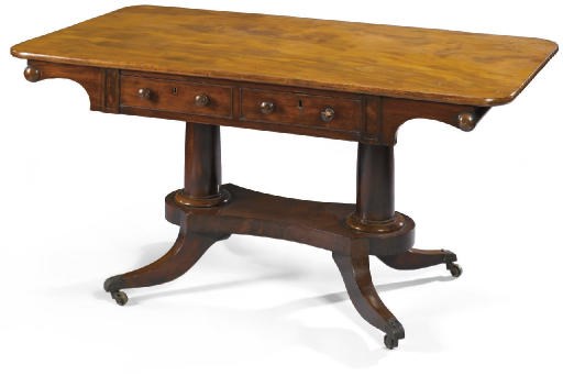 A LATE REGENCY MAHOGANY CENTRE TABLE